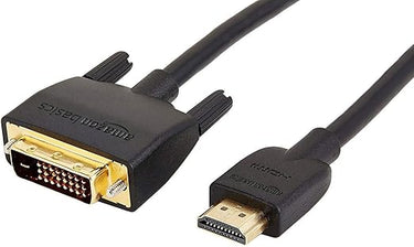 Amazon Basics HDMI-A-auf-DVI-Adapterkabel für Fernseher, bidirektional, 1080P, vergoldet, 1.8 m, 1 Stück, Schwarz
